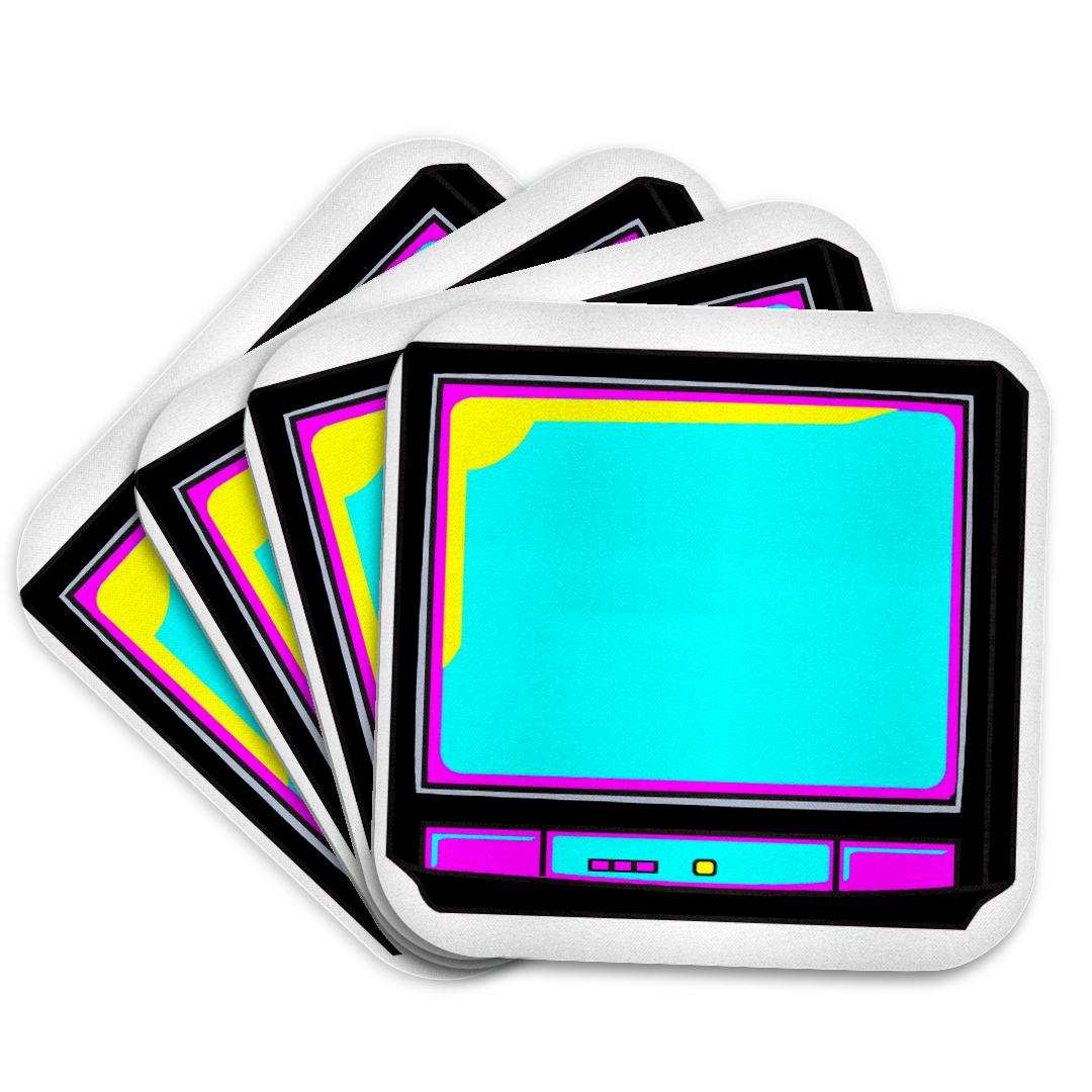 3dRose, CMYK Retro Television Tv Set Vector Cartoon, Coaster and other Wholesale cmyk for your store trending on Faire.