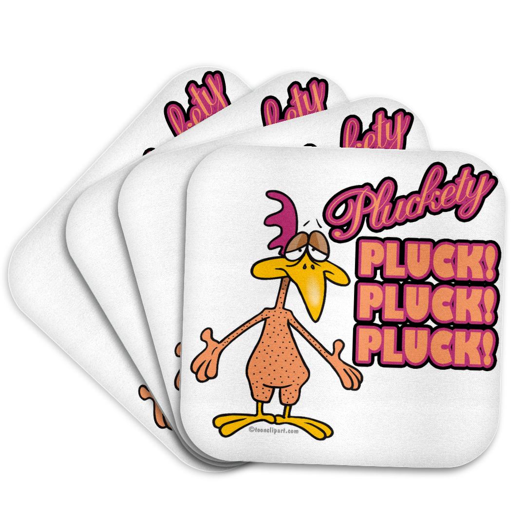 3dRose, Pluckety Pluck Pluck Pluck Fuckety Parody Plucked Chicken, Coaster and other Wholesale pluck for your store trending on Faire.