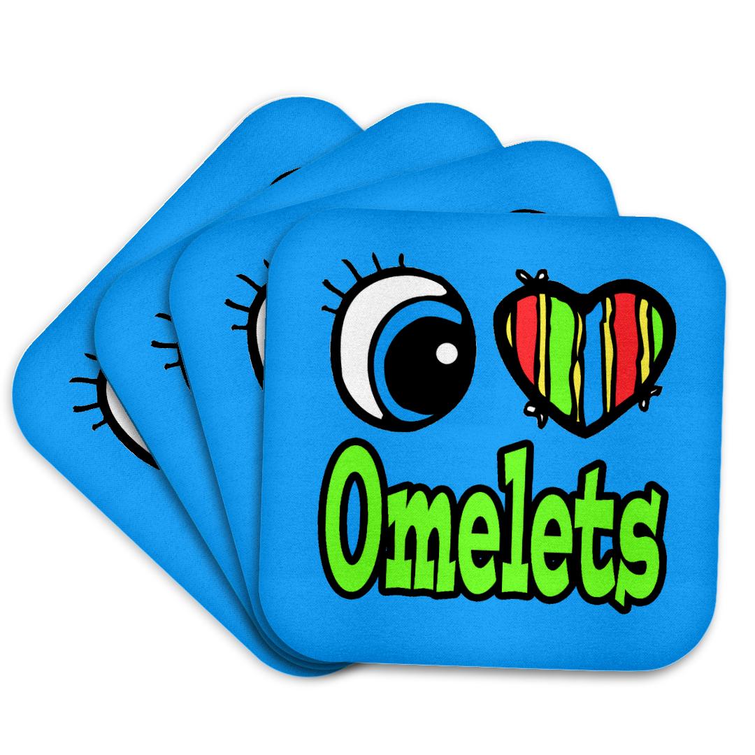 3dRose, Bright Eye Heart I Love Omelets, Coaster and other Wholesale omen for your store trending on Faire.