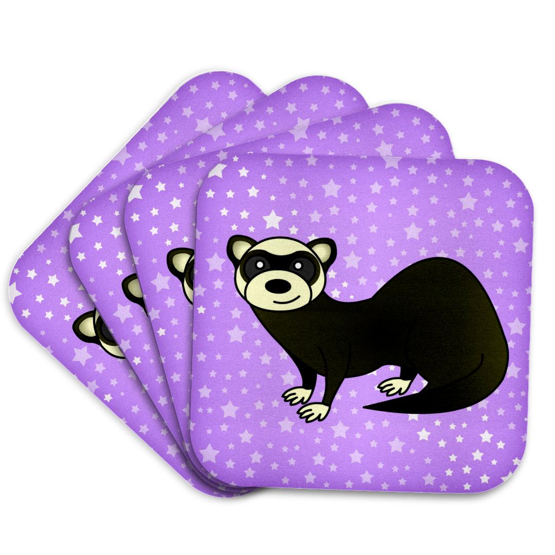 3dRose, Cute Black Sable Ferret Green Star Background, Coaster and other Wholesale ferret for your store trending on Faire.