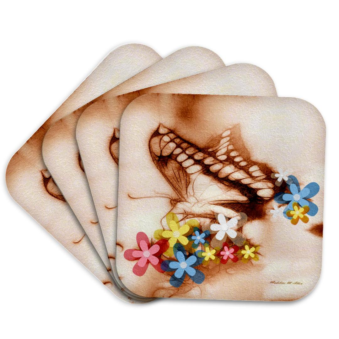 3dRose, Butterfly flowers sandstone, Coaster and other Wholesale sandstone coasters for your store trending on Faire.