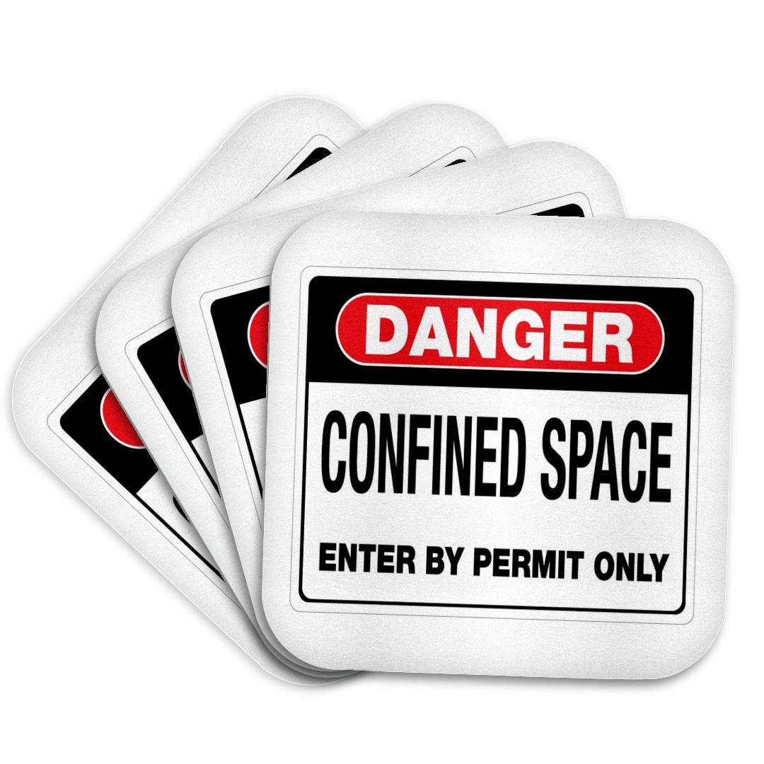 3dRose, Danger confined space enter by permit only, Coaster and other Wholesale no permit needed for your store trending on Faire.