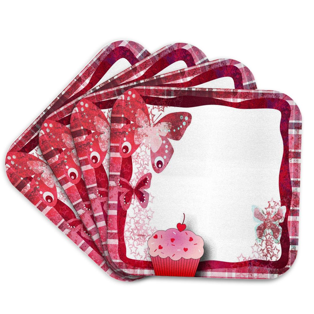 3dRose, Cupcake window box with butterflies in reds and pinks , Coaster and other Wholesale cupcake boxes with window for your store trending on Faire.