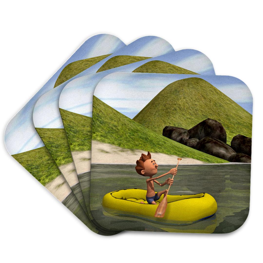 3dRose, Cartoon Man on Ocean Rowing Inflatable Raft, Coaster and other Wholesale raft for your store trending on Faire.