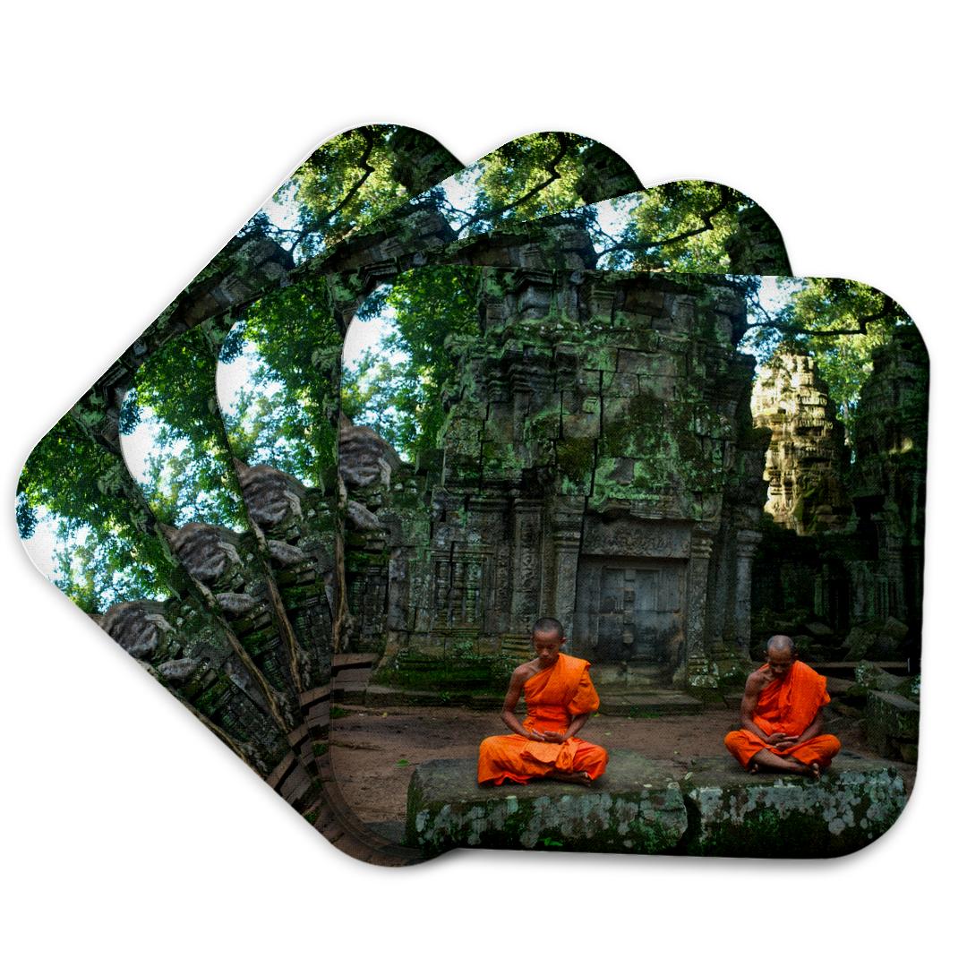 3dRose, Pair of Orange and Green Theravada Buddhists from Phras Ang Tep Monastery , Coaster and other Wholesale monastery for your store trending on Faire.