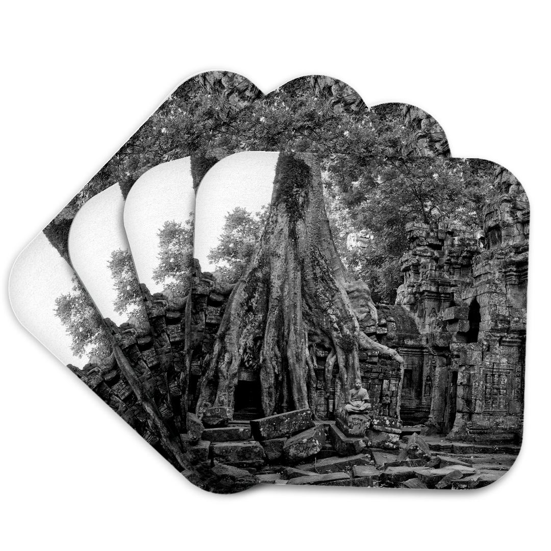 3dRose, Black, White Theravada Buddhist Phras Ang Tep Monastery sitting under tree, Coaster and other Wholesale monastery for your store trending on Faire.