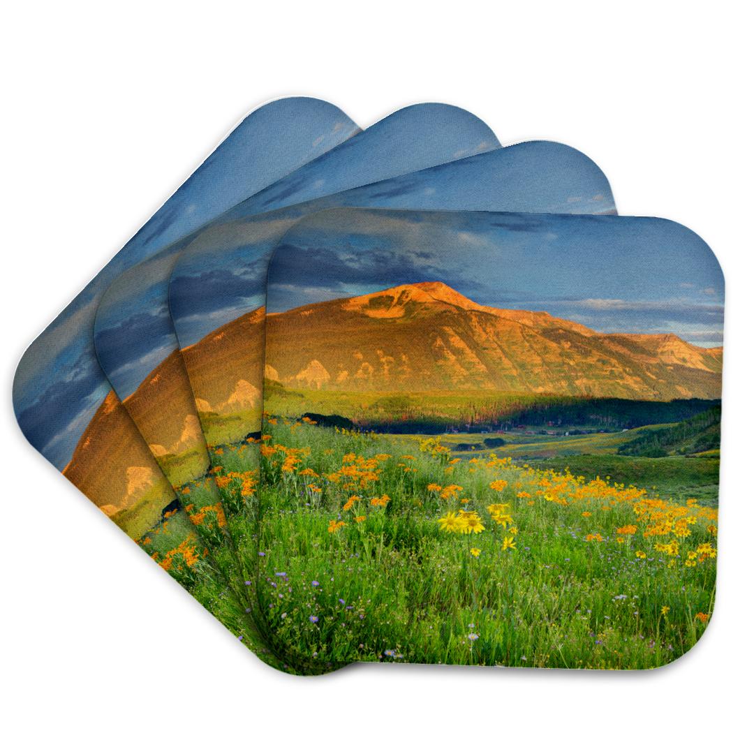 3dRose, USA, Colorado, Crested Butte. Landscape of flowers and mountain., Coaster and other Wholesale sutter buttes for your store trending on Faire.