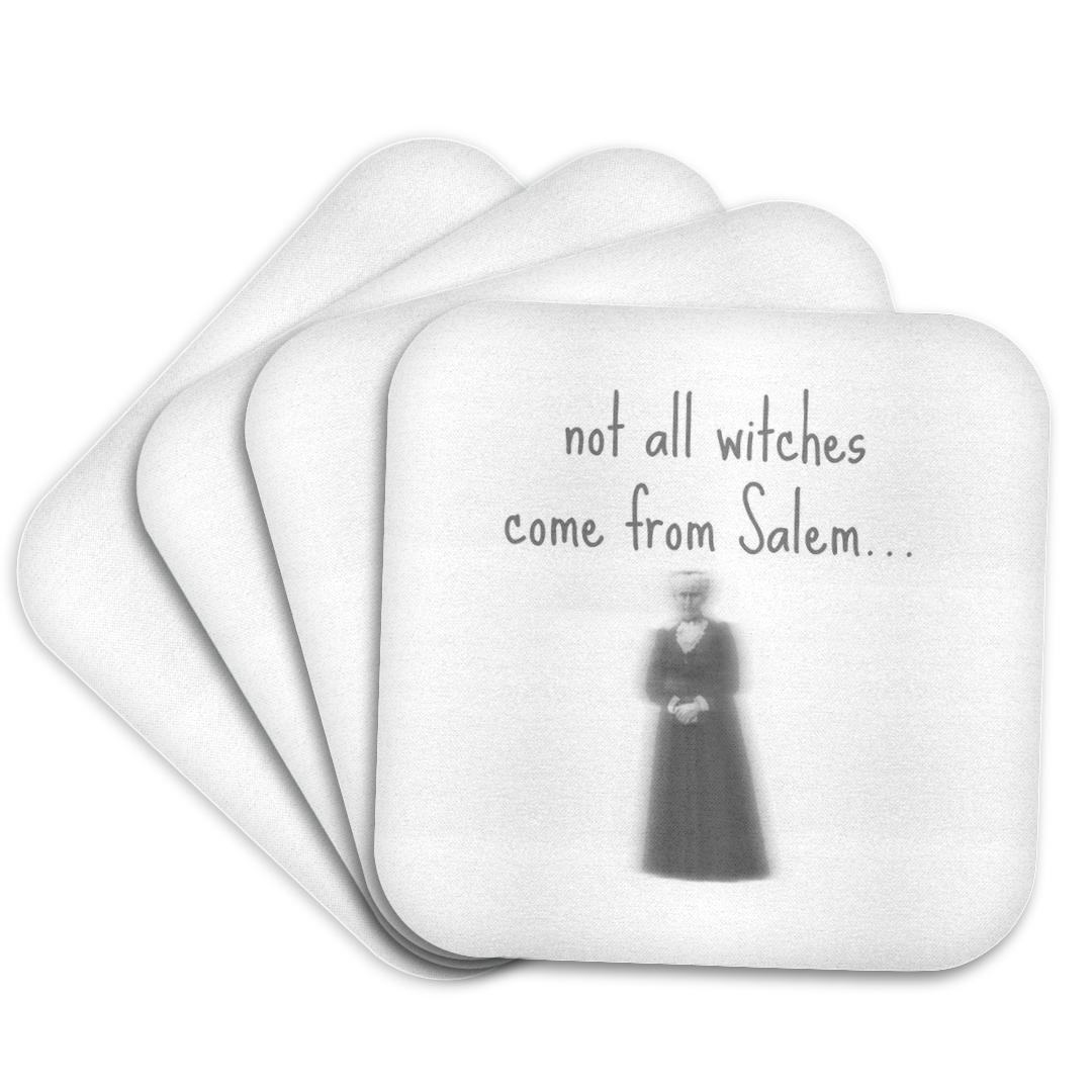 3dRose, not all witches come from Salem gray letters with picture of old witch, Coaster and other Wholesale ceramic coasters for your store trending on Faire.