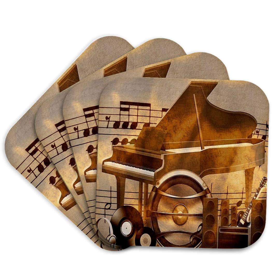 3dRose, Print of Retro Speakers Piano Guitar And Records, Coaster and other Wholesale guitar speaker for your store trending on Faire.