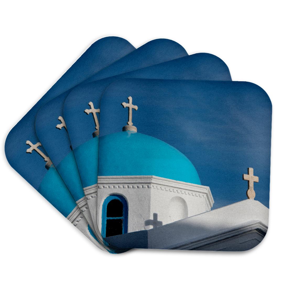 3dRose, Greece, Cyclades, Mykonos, Hora. Traditional white Church rooftop., Coaster and other Wholesale mykonos for your store trending on Faire.