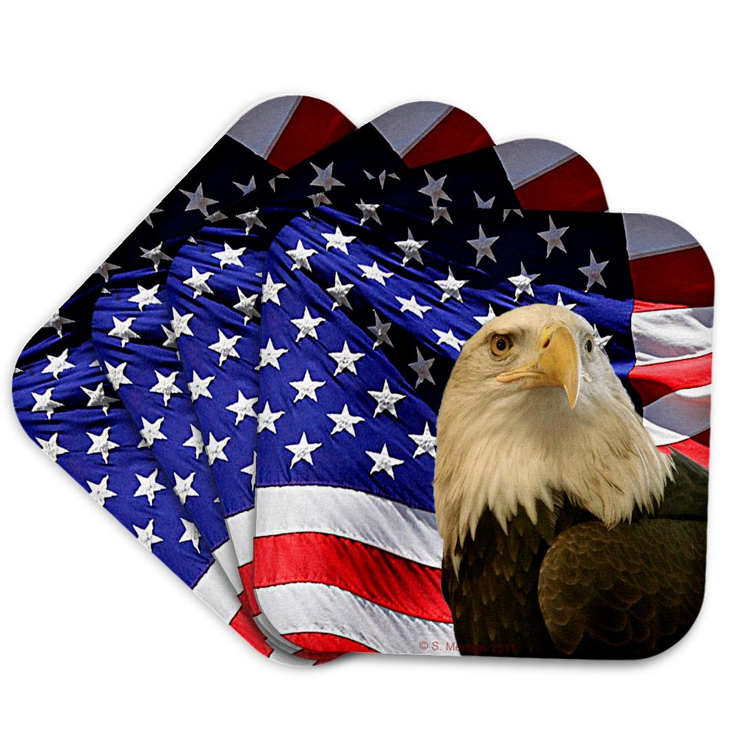3dRose, Bald Eagle and American Flag, Coaster - Picture 15 of 35