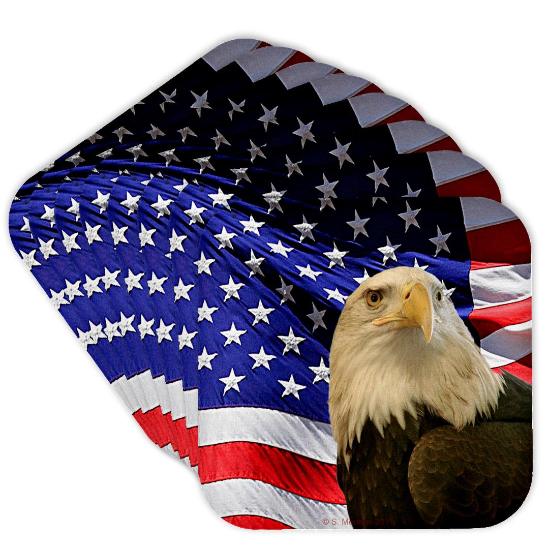 3dRose, Bald Eagle and American Flag, Coaster - Picture 22 of 35