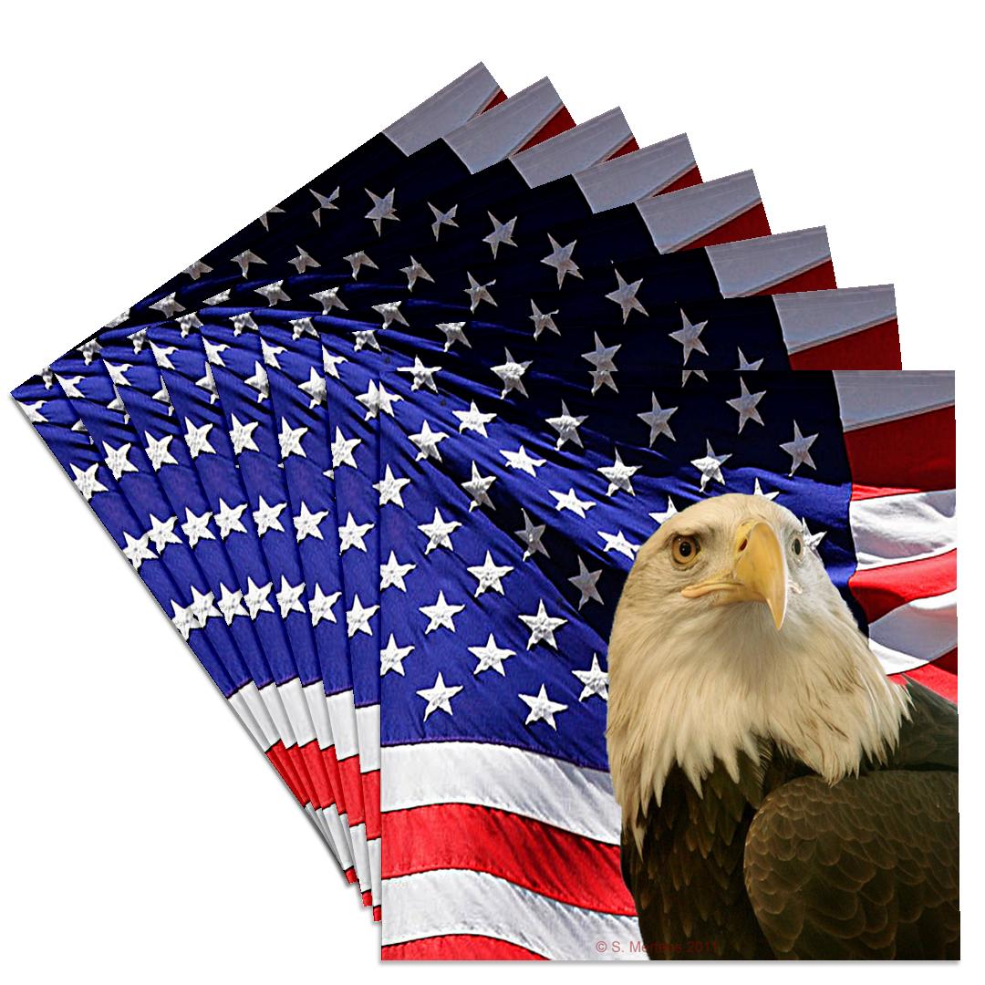 3dRose, Bald Eagle and American Flag, Coaster - Picture 29 of 35