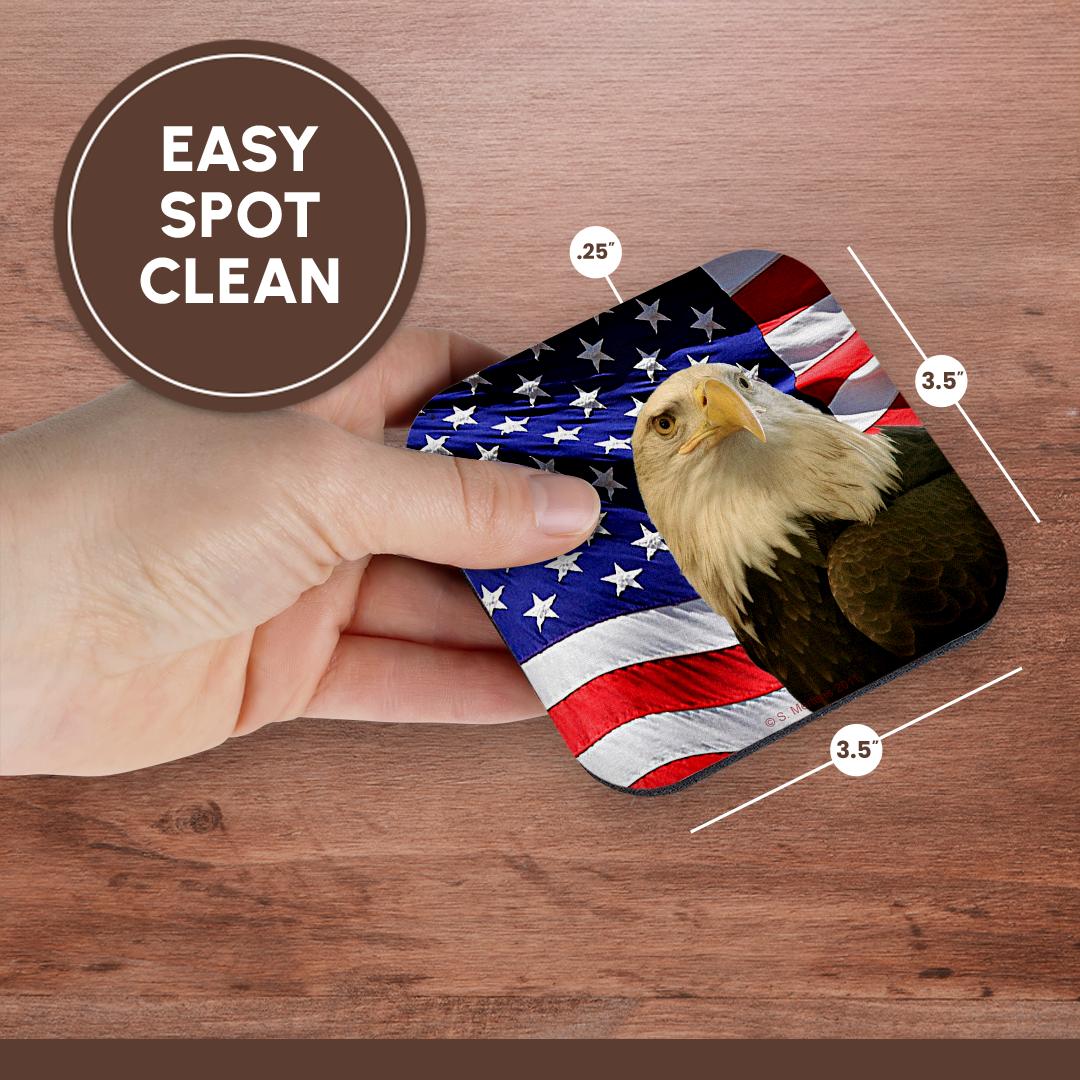 3dRose, Bald Eagle and American Flag, Coaster - Picture 21 of 35