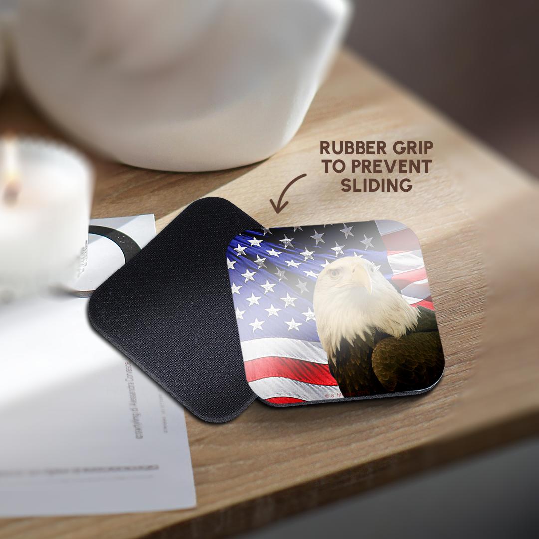 3dRose, Bald Eagle and American Flag, Coaster - Picture 18 of 35