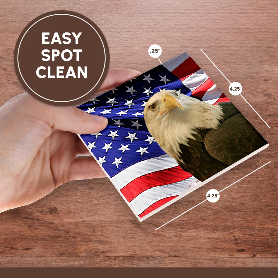 3dRose, Bald Eagle and American Flag, Coaster - Picture 14 of 35