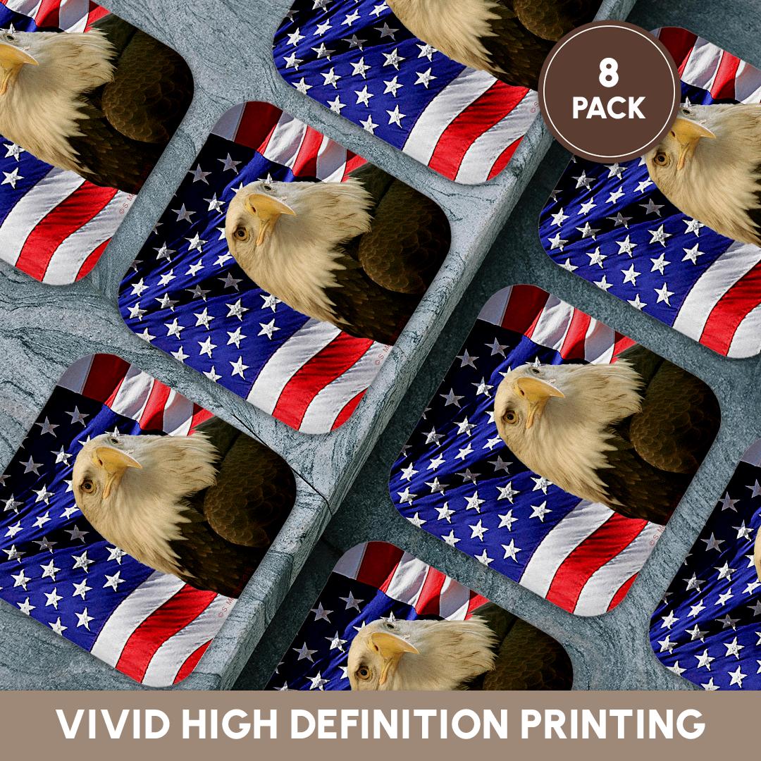 3dRose, Bald Eagle and American Flag, Coaster - Picture 27 of 35