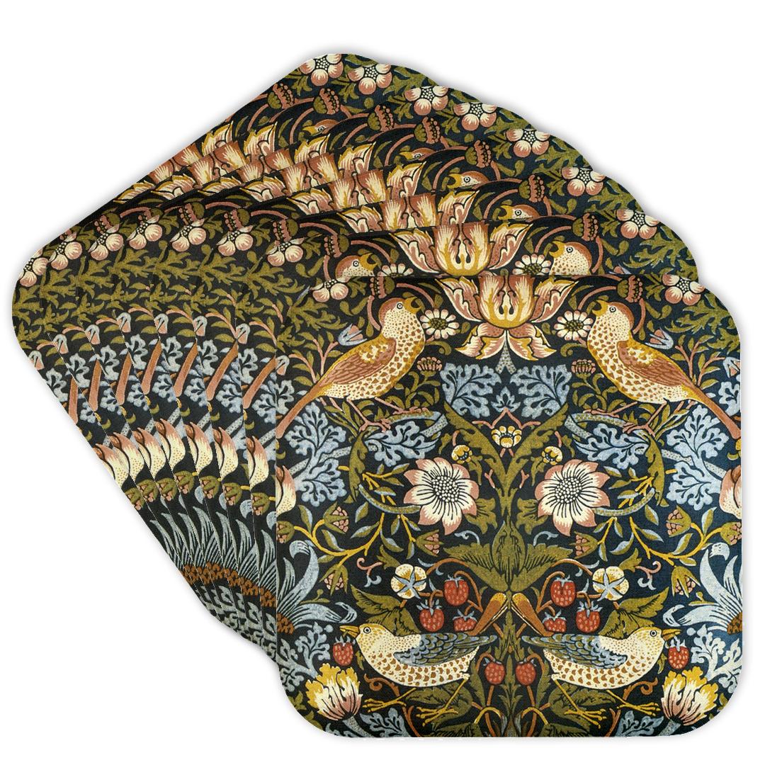 3dRose, William Morris Strawberry Thief Pattern, Coaster - Picture 22 of 35