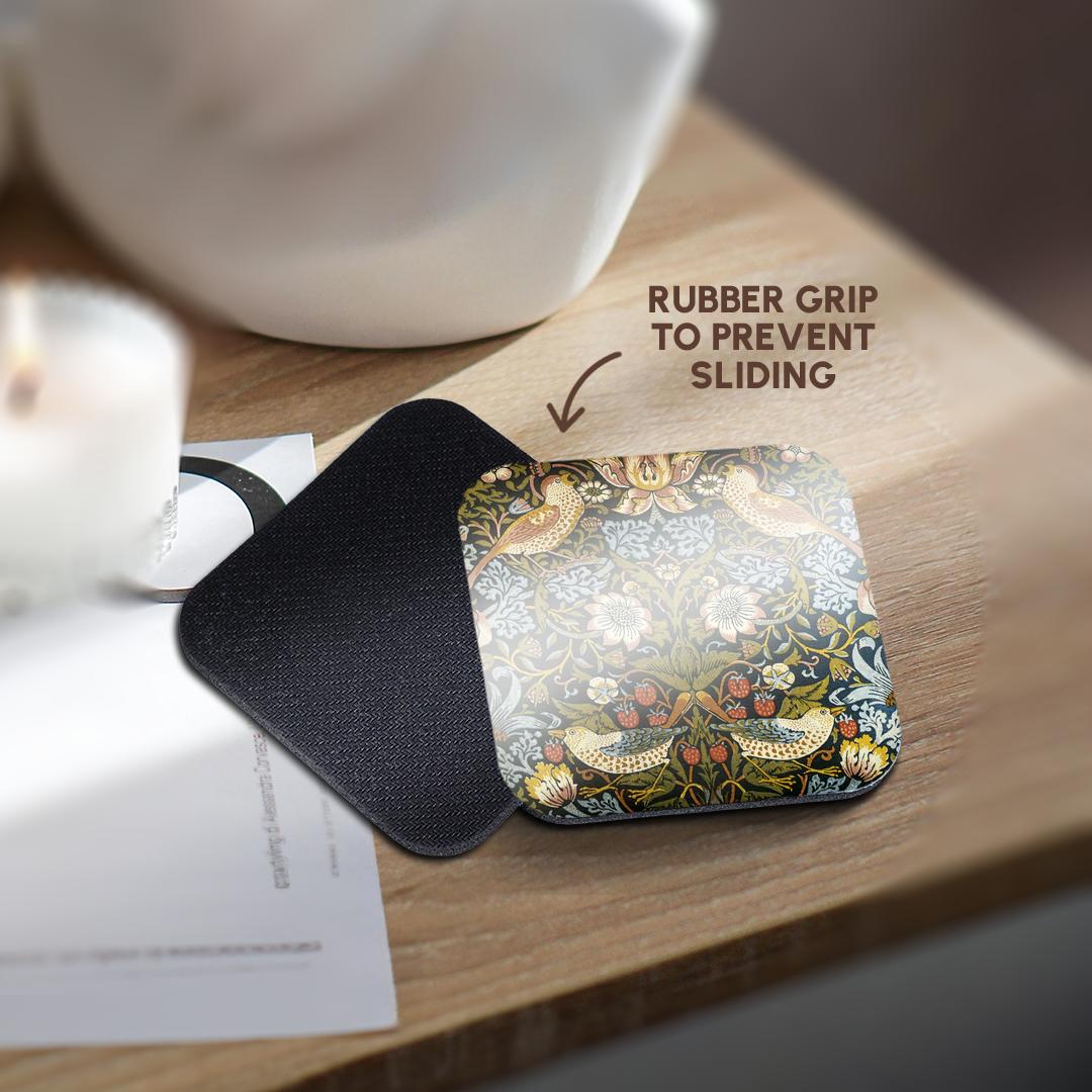 3dRose, William Morris Strawberry Thief Pattern, Coaster - Picture 18 of 35