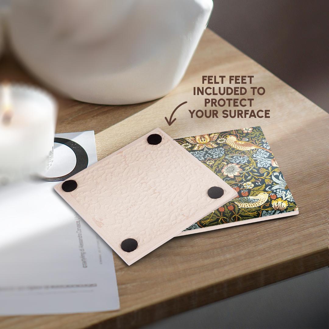 3dRose, William Morris Strawberry Thief Pattern, Coaster - Picture 11 of 35