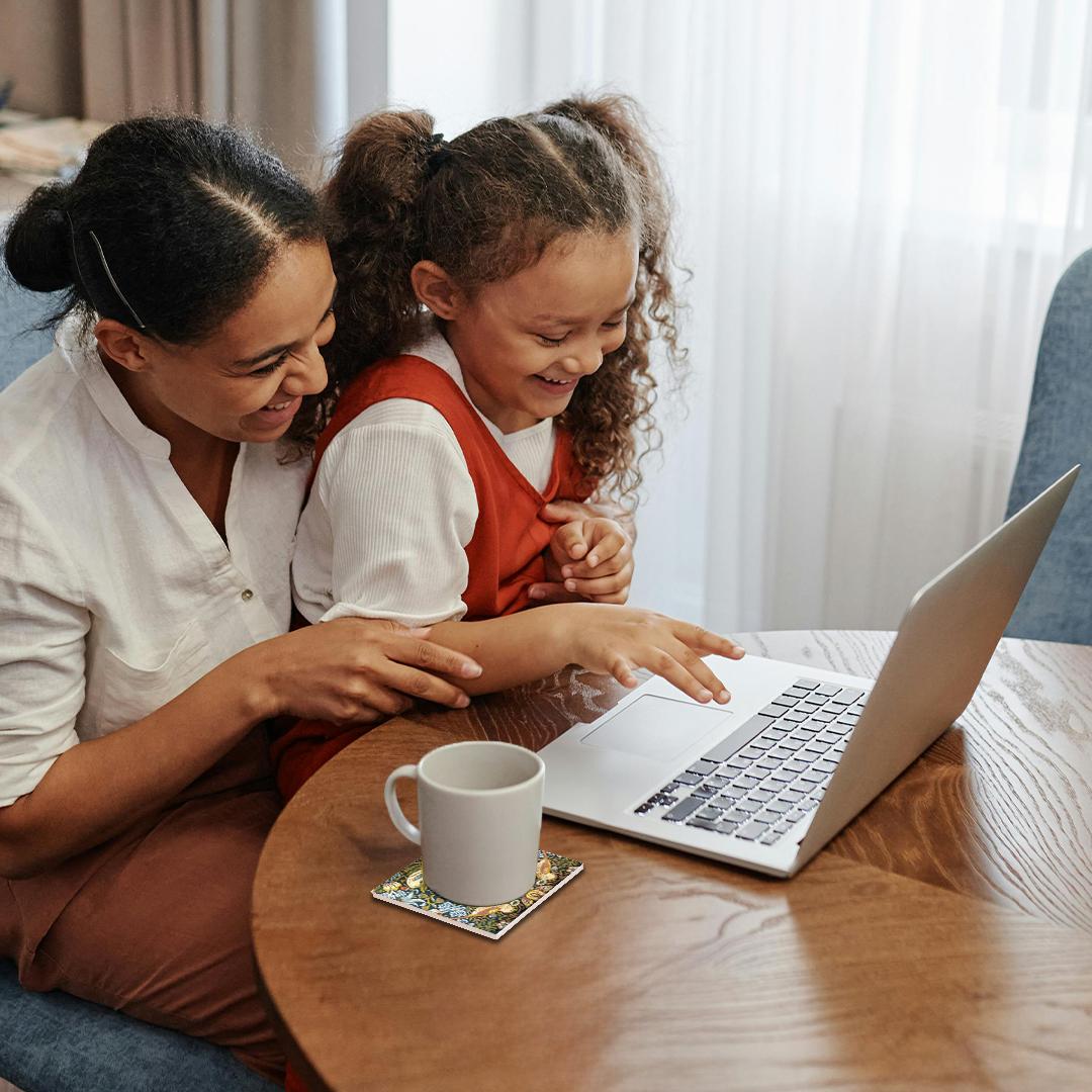 3dRose, William Morris Strawberry Thief Pattern, Coaster - Picture 9 of 35