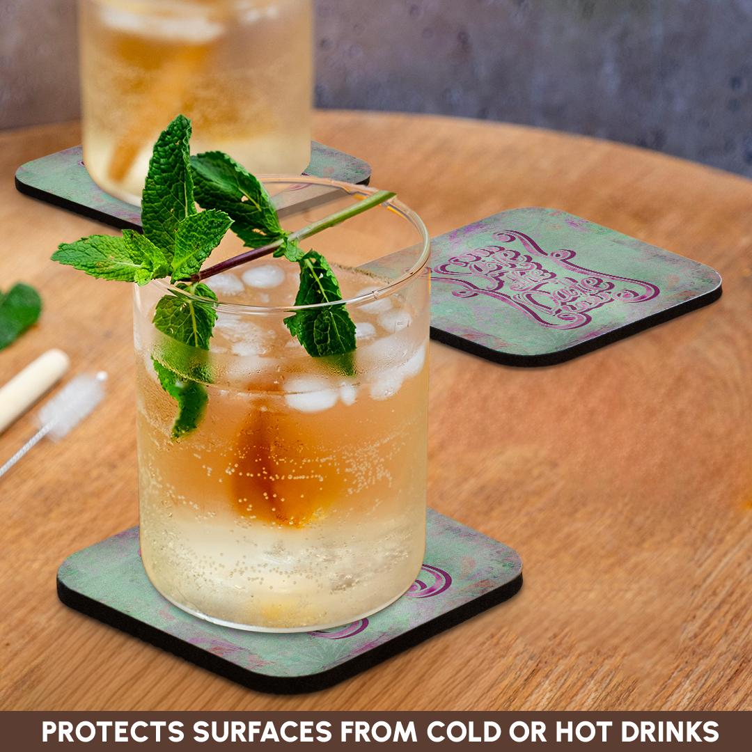 3dRose Andrea Haase Inspirational Typography - Save The Date Watercolor Typography Art - Coasters