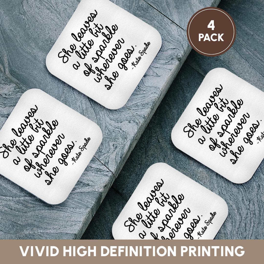 3dRose, She Leaves A Little Bit Of Sparkle Wherever She Goes Kate Spade, Coaster - Picture 20 of 35