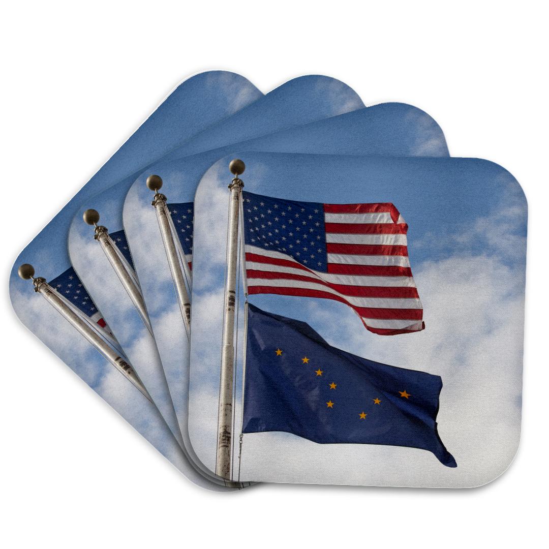 3dRose, USA, Alaska, Kodiak, US and Alaska Flags - US02 FZU0036 - Frank Zurey, Coaster and other Wholesale kodiak for your store trending on Faire.