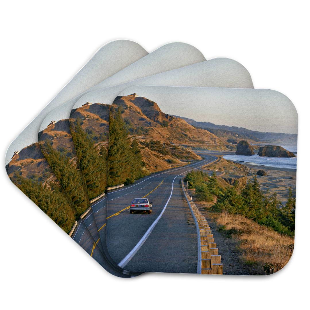 3dRose, Car on highway 101 near Gold Beach Oregon - US38 MGI0057 - Mark Gibson, Coaster and other Wholesale gibson for your store trending on Faire.