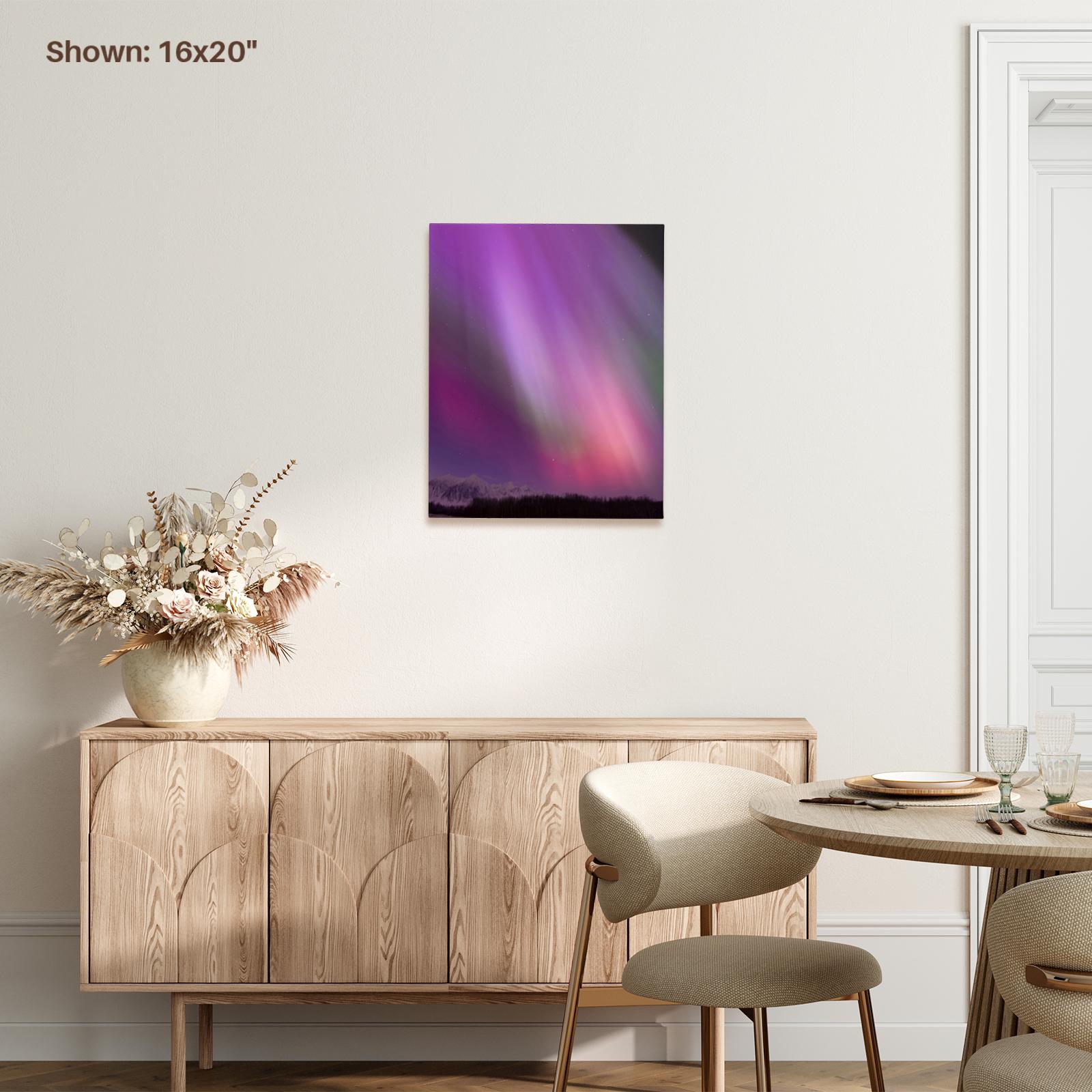 Aurora boreal, auroras boreales, Wrangell, Alaska, envoltura de lona de grado museo - Imagen 14 de 21