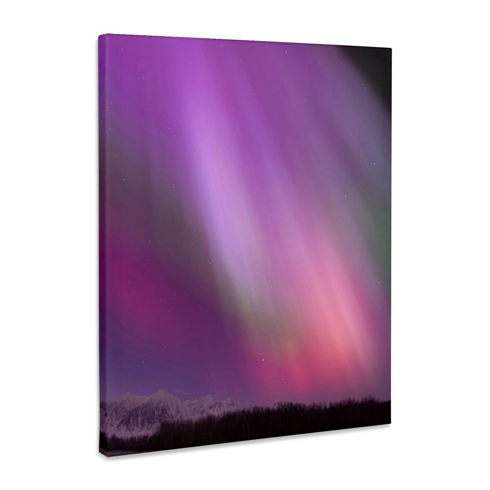 Aurora boreal, auroras boreales, Wrangell, Alaska, envoltura de lona de grado museo - Imagen 15 de 21