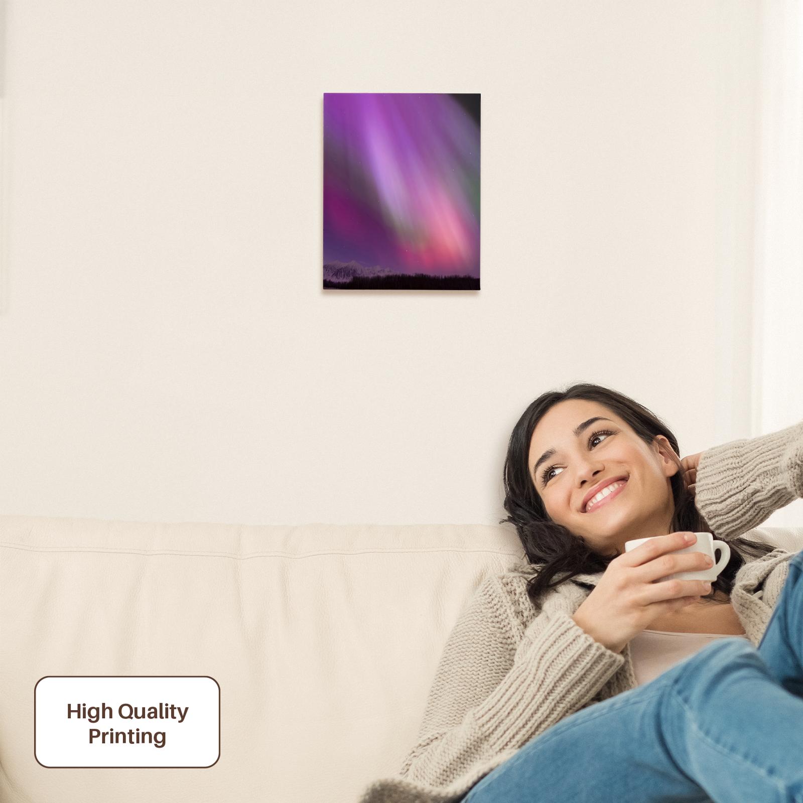 Aurora boreal, auroras boreales, Wrangell, Alaska, envoltura de lona de grado museo - Imagen 16 de 21