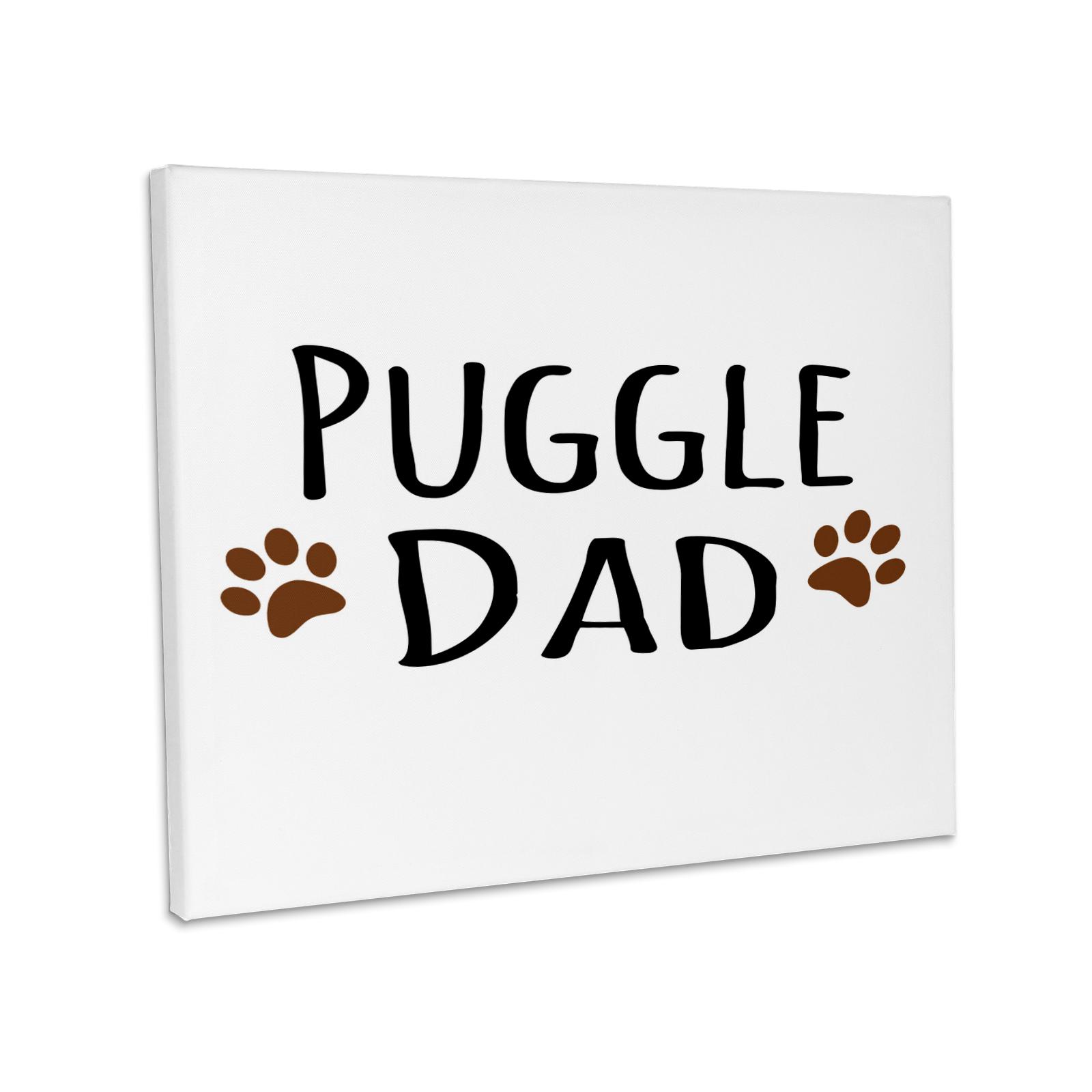3dRose, Puggle Dog Dad - Doggie by breed - muddy brown paw prints - doggy lover - proud pet owner love, Museum Grade Canvas Wrap for wholesale by 3dRose