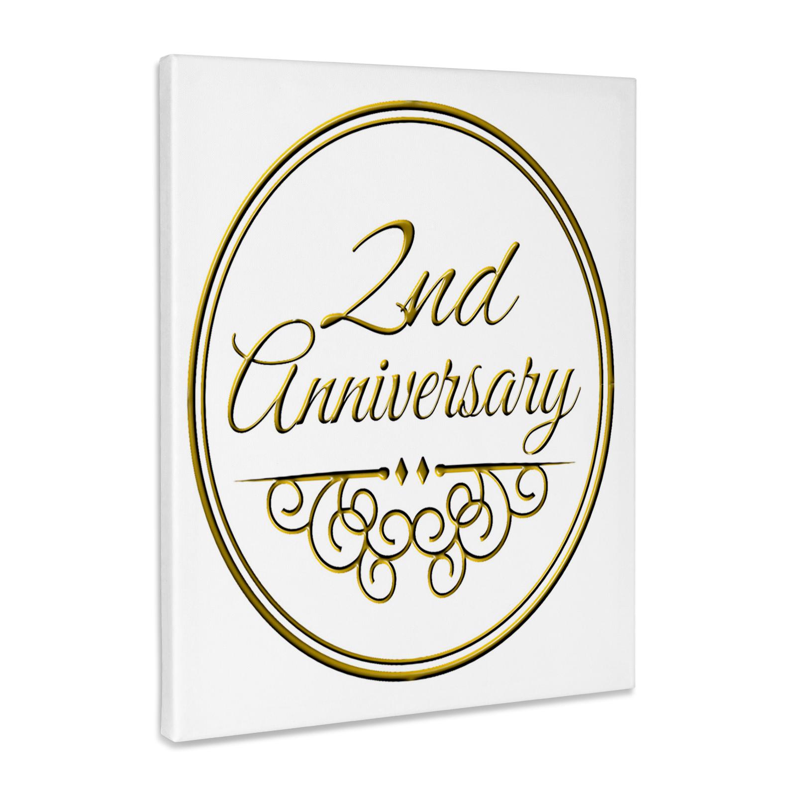 3dRose, Regalo para el 2º Aniversario - Texto Dorado para Celebrar Aniversarios de Boda 2 - Dos Años Juntos, Lienzo de Calidad de Museo Envolvente para venta al por mayor de 3dRose