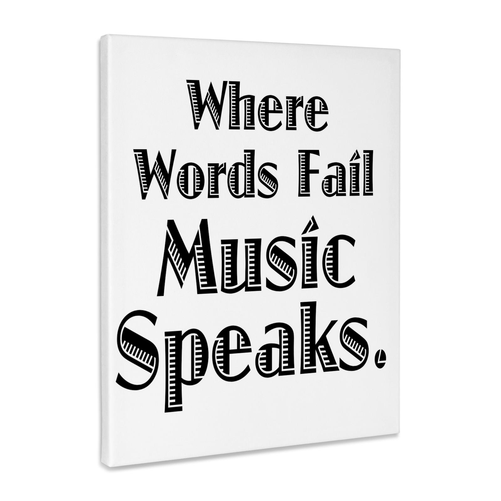 3dRose, Where words fail music speaks, Museum Grade Canvas Wrap - Picture 15 of 21
