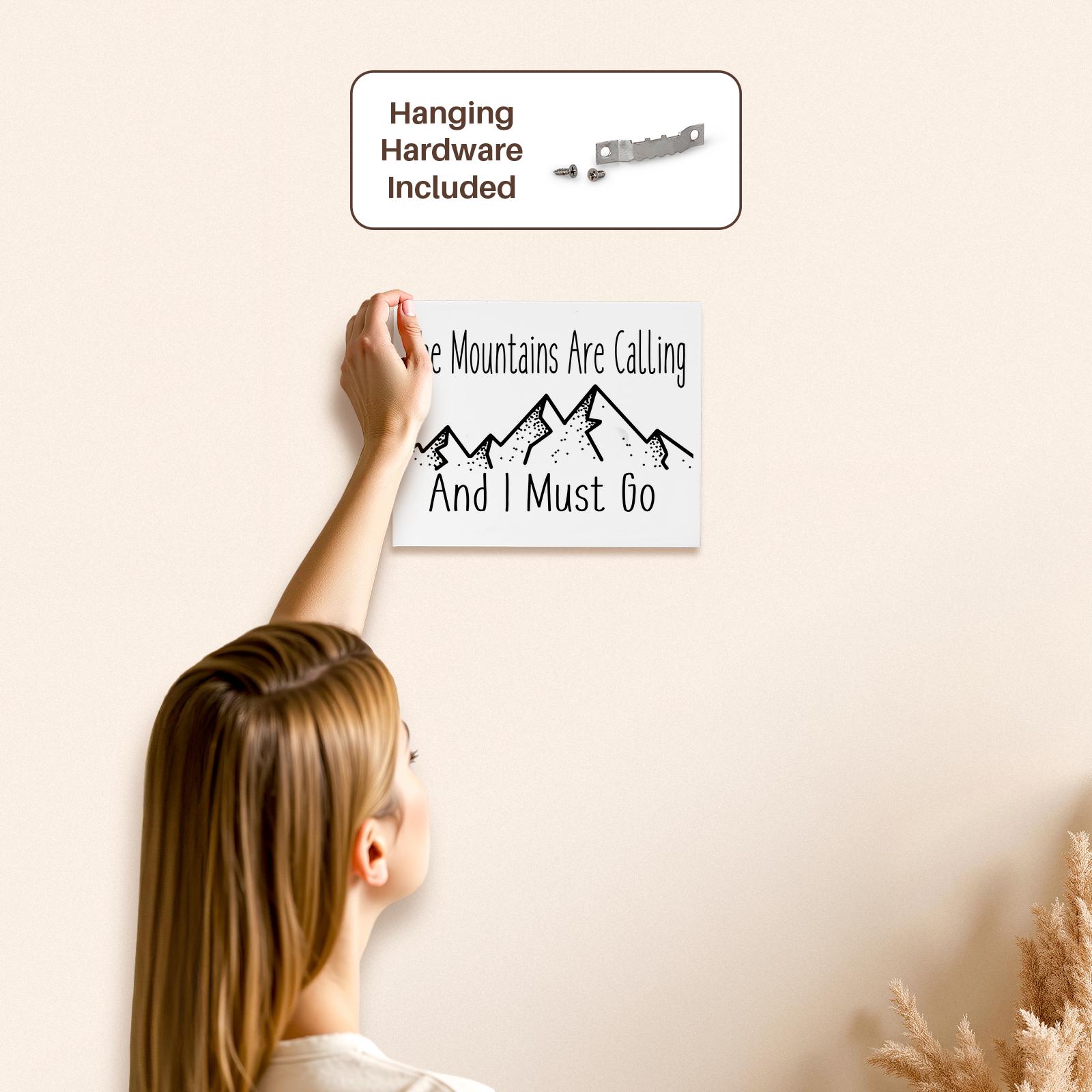 The Mountains Are Calling And I Must Go, Black and, Museum Grade Canvas Wrap - Picture 12 of 21