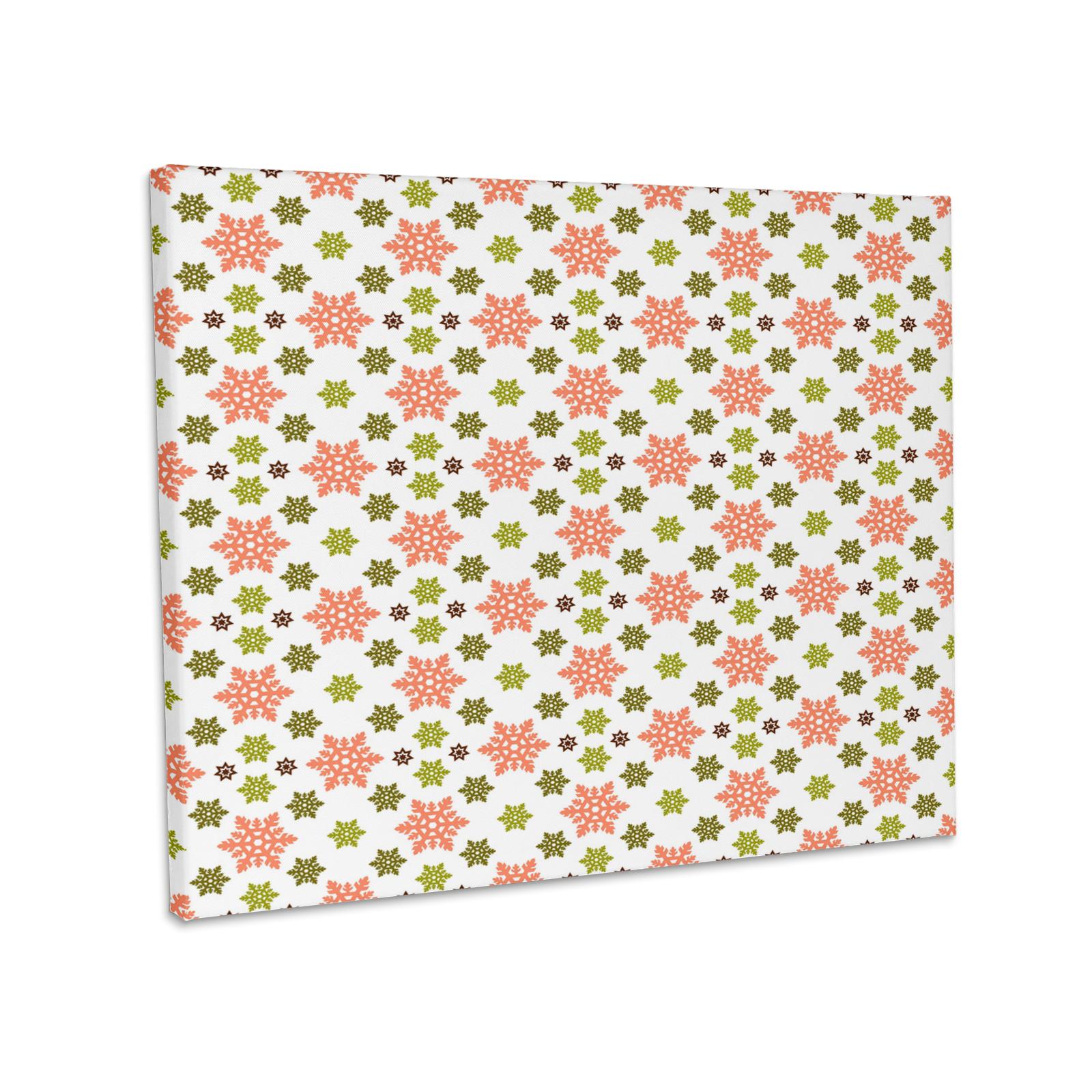 3dRose, Cute Pink and Green Snowflakes Pattern, Museum Grade Canvas Wrap for wholesale by 3dRose