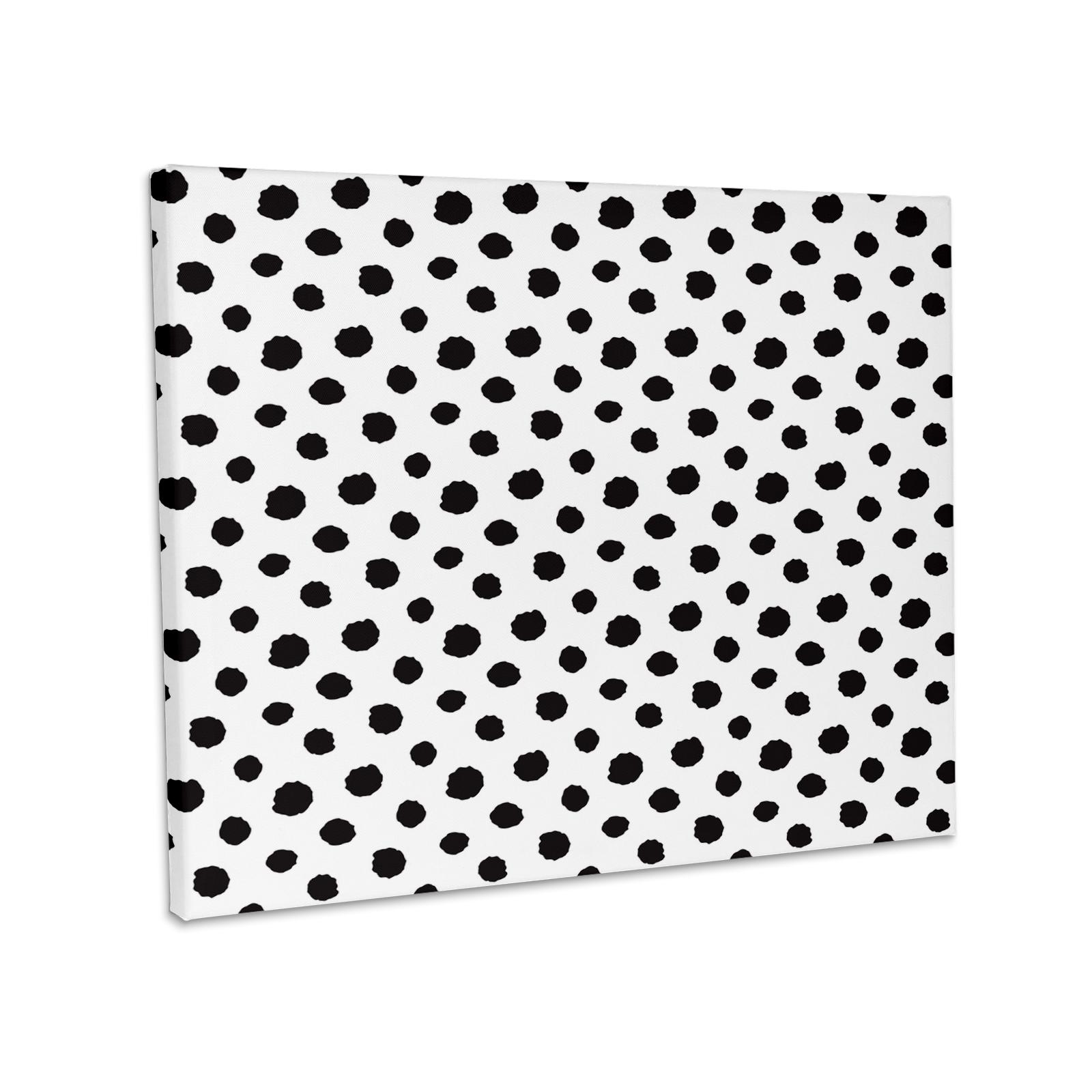 3dRose, Cute Girly Trendy Polka Dot Pattern on White-Black Dots , Museum Grade Canvas Wrap for wholesale by 3dRose