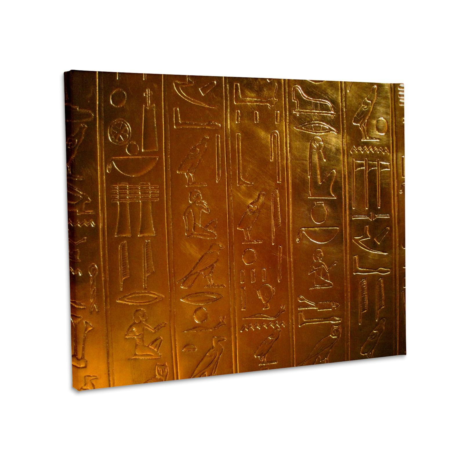 3dRose, Bild von goldenen ägyptischen Hieroglyphen, Museumsqualität Leinwanddruck für den Großhandel von 3dRose