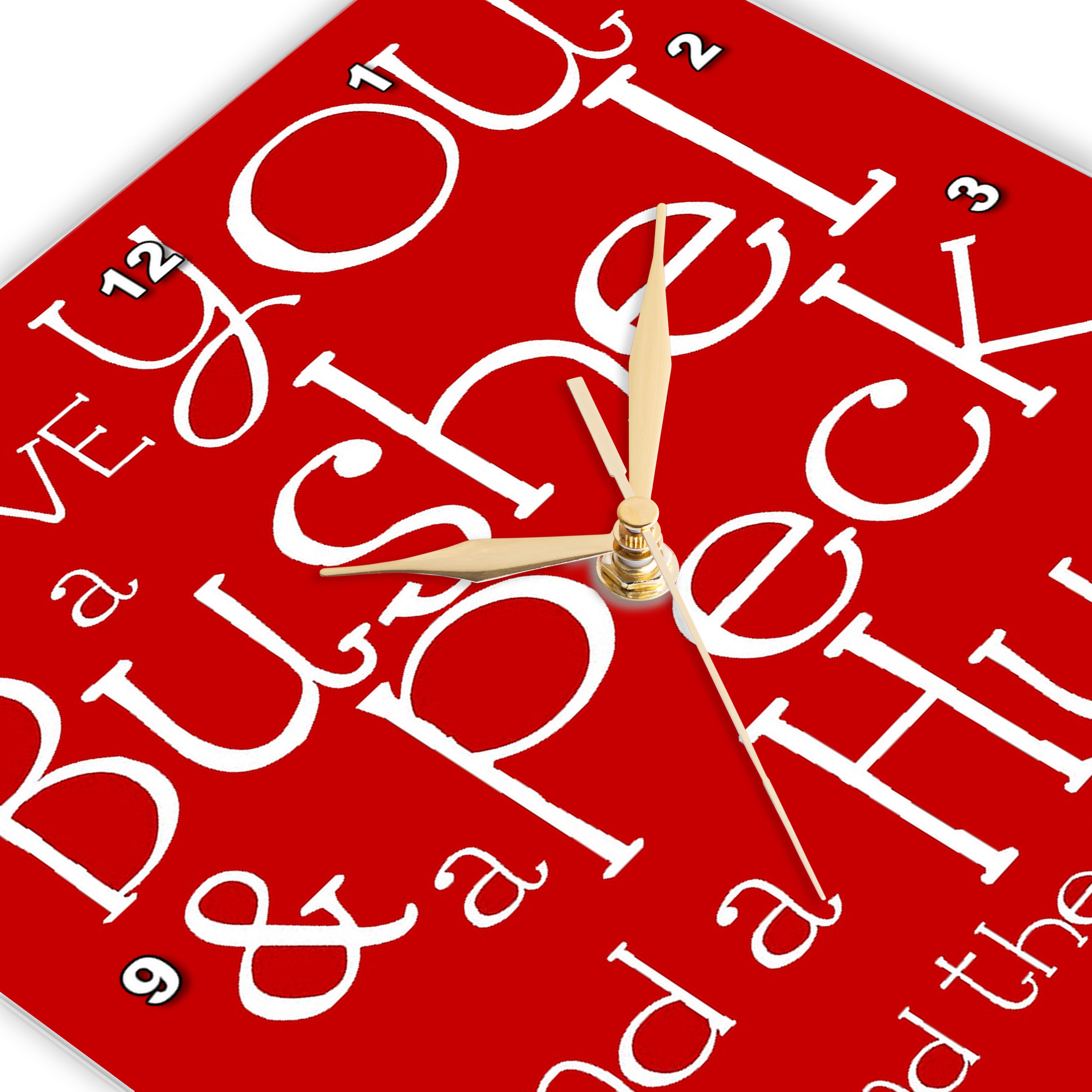 3dRose, I love you a bushel and a peck. Red., Wall Clock - Imagen 10 de 28