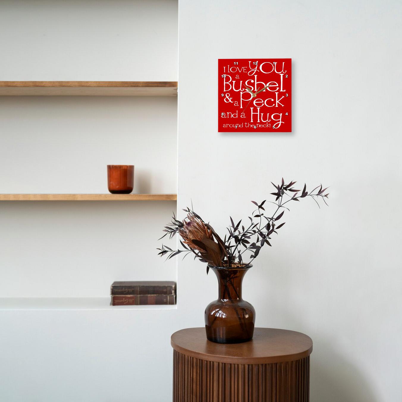 3dRose, I love you a bushel and a peck. Red., Wall Clock - Imagen 14 de 28