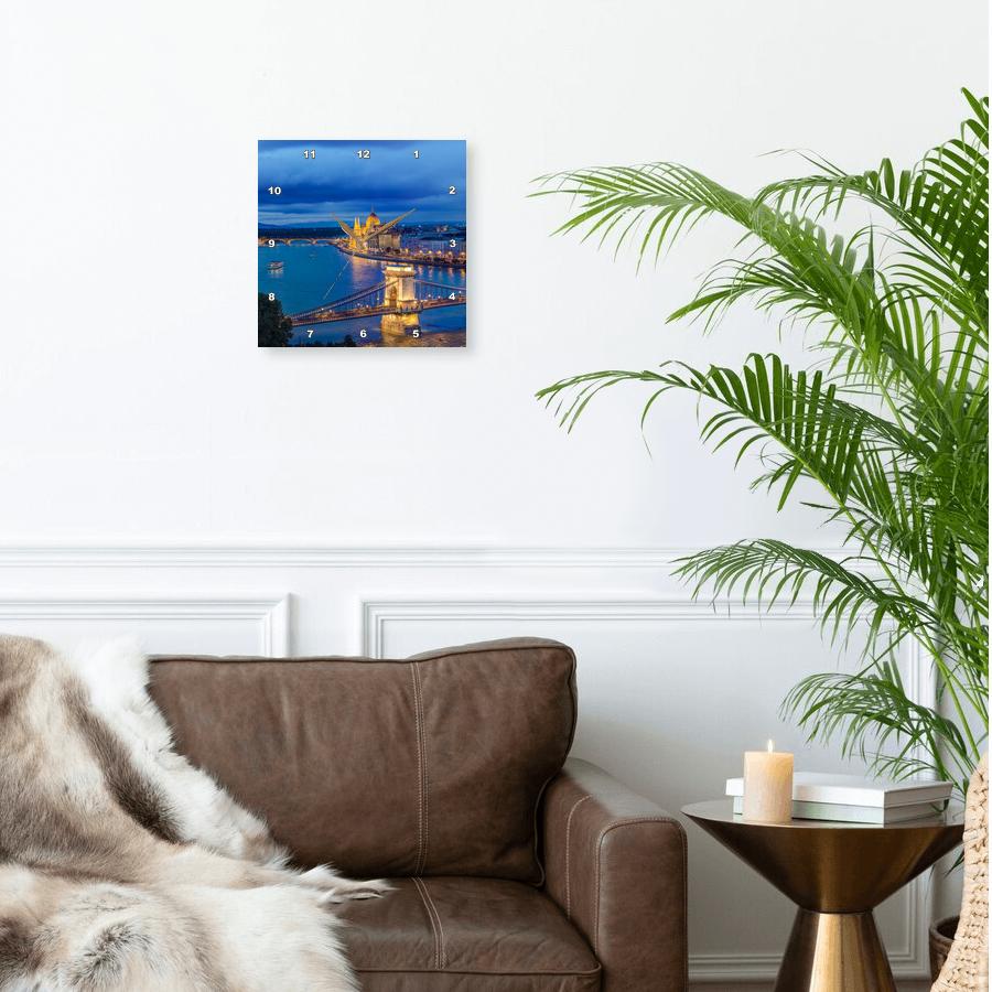 3dRose, Hungary, Budapest, Twilight Danube., Wall Clock - Picture 9 of 28