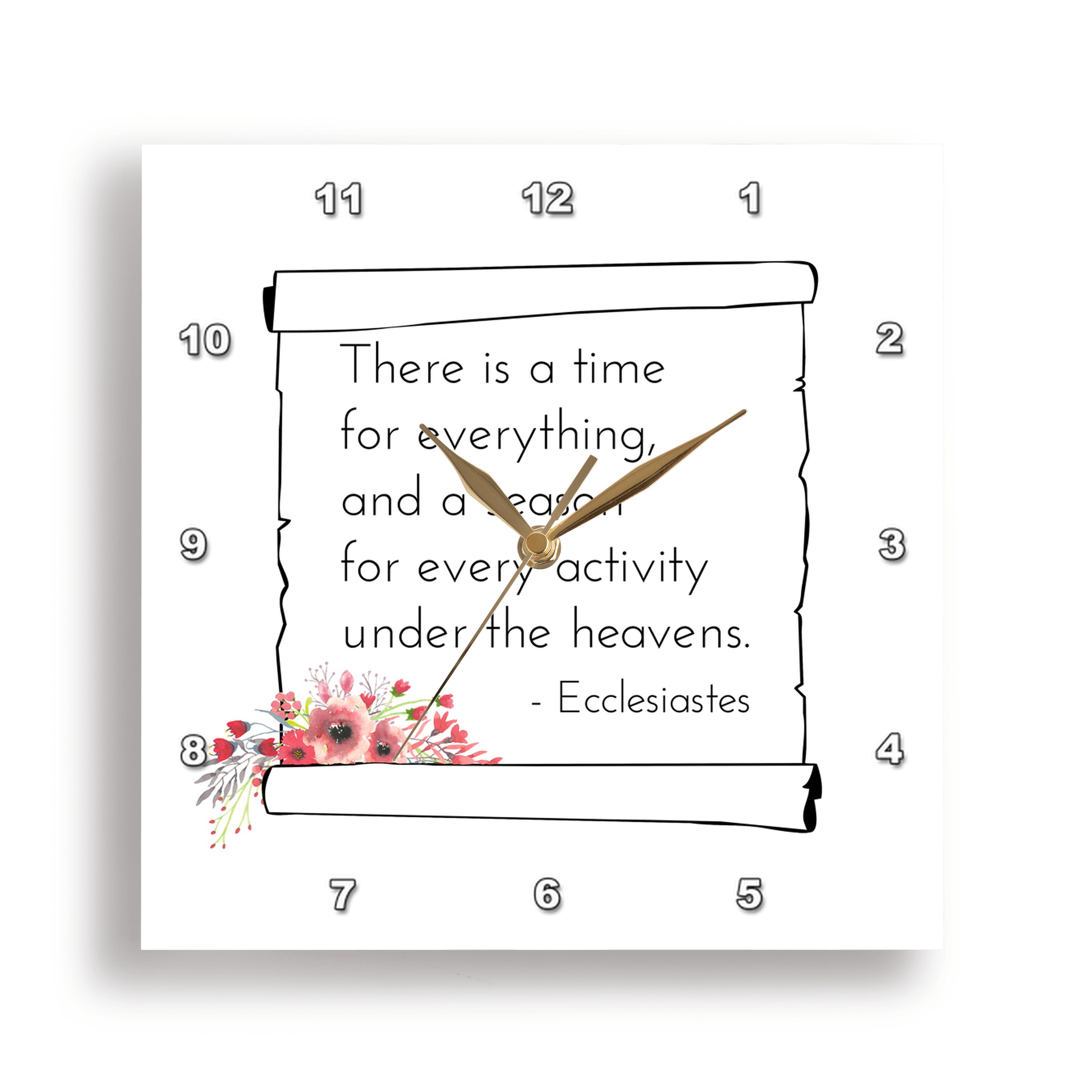 3dRose, Ecclesiastes - There is a time for everything on white, Wall Clock - Picture 15 of 28