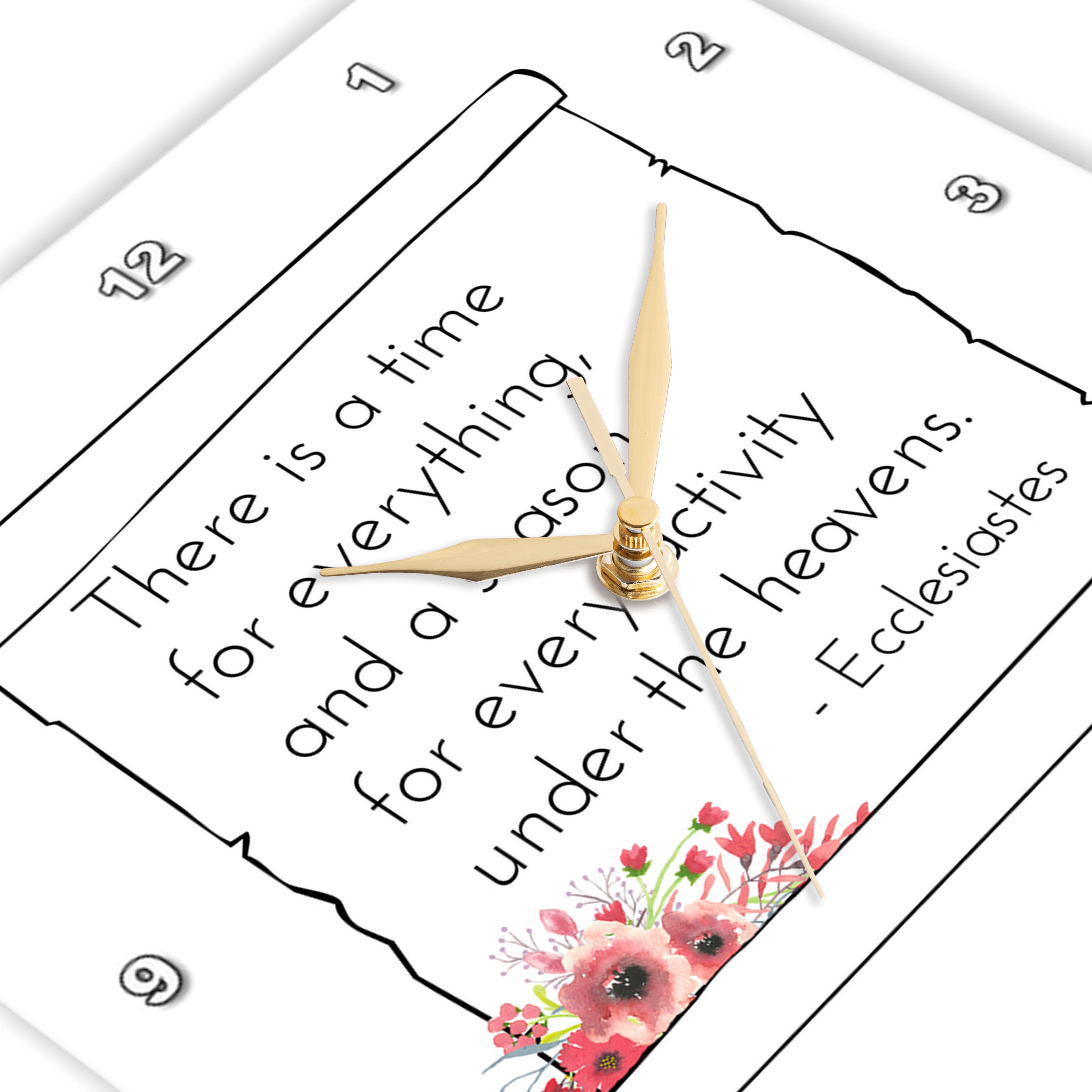 3dRose, Ecclesiastes - There is a time for everything on white, Wall Clock - Picture 10 of 28