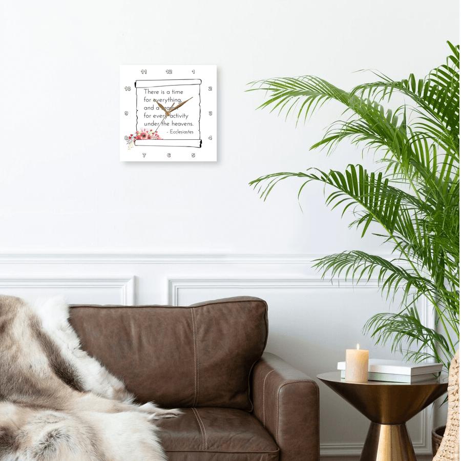 3dRose, Ecclesiastes - There is a time for everything on white, Wall Clock - Picture 9 of 28