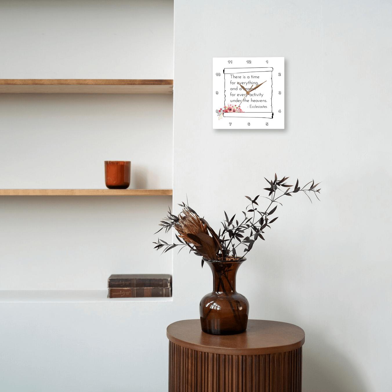3dRose, Ecclesiastes - There is a time for everything on white, Wall Clock - Picture 14 of 28