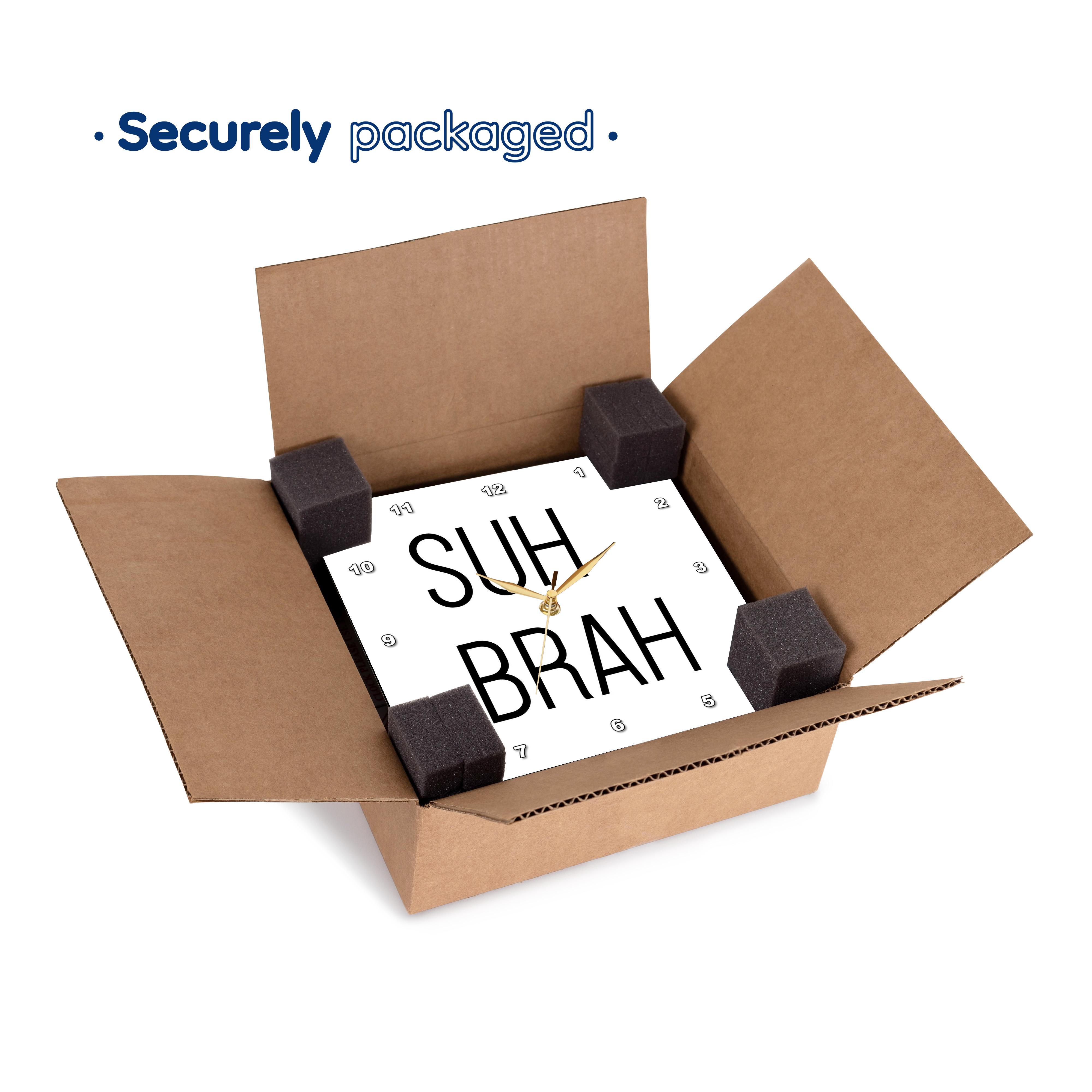 3dRose Tory Anne Collections Quotes - Suh Brah - Wall Clocks