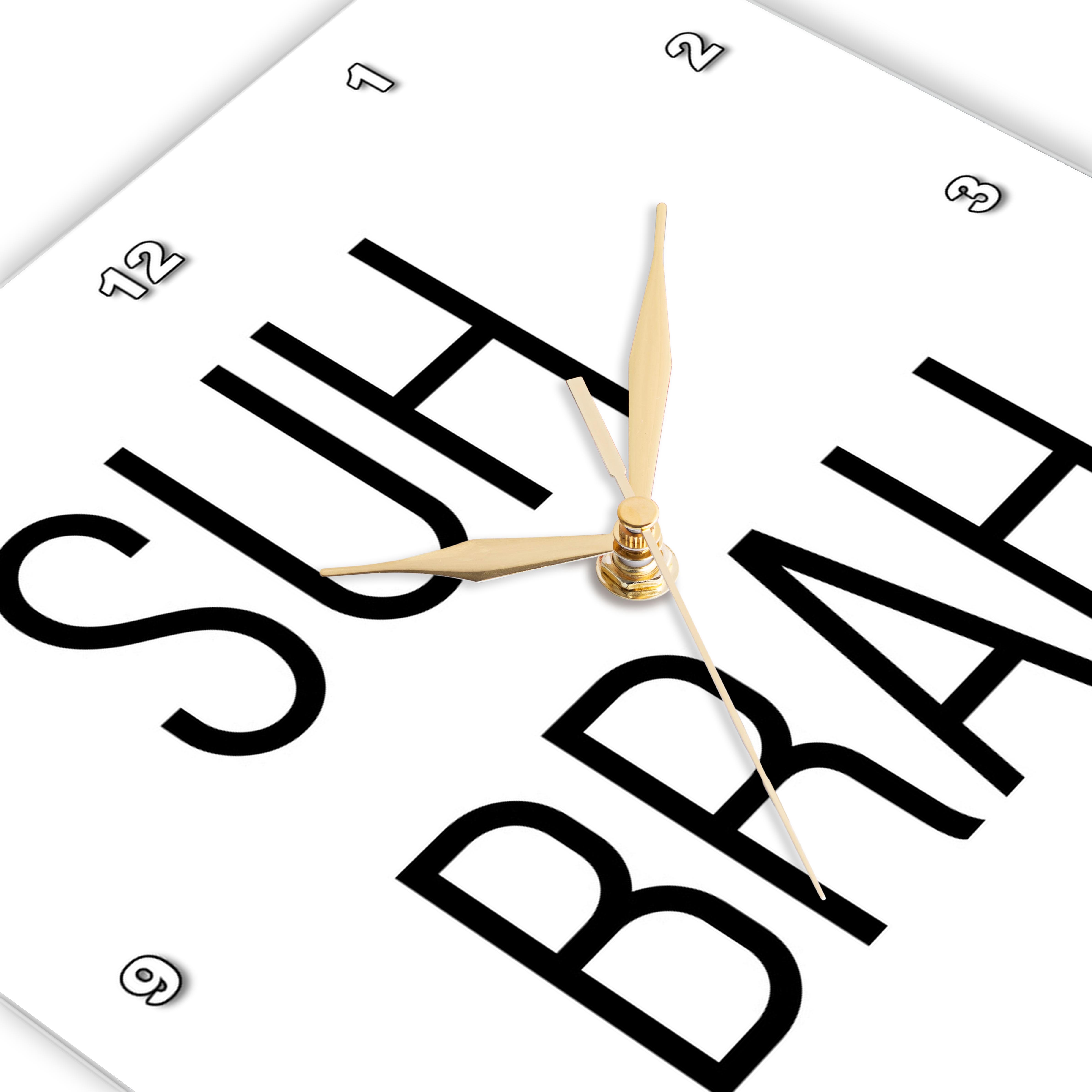 3dRose Tory Anne Collections Quotes - Suh Brah - Wall Clocks