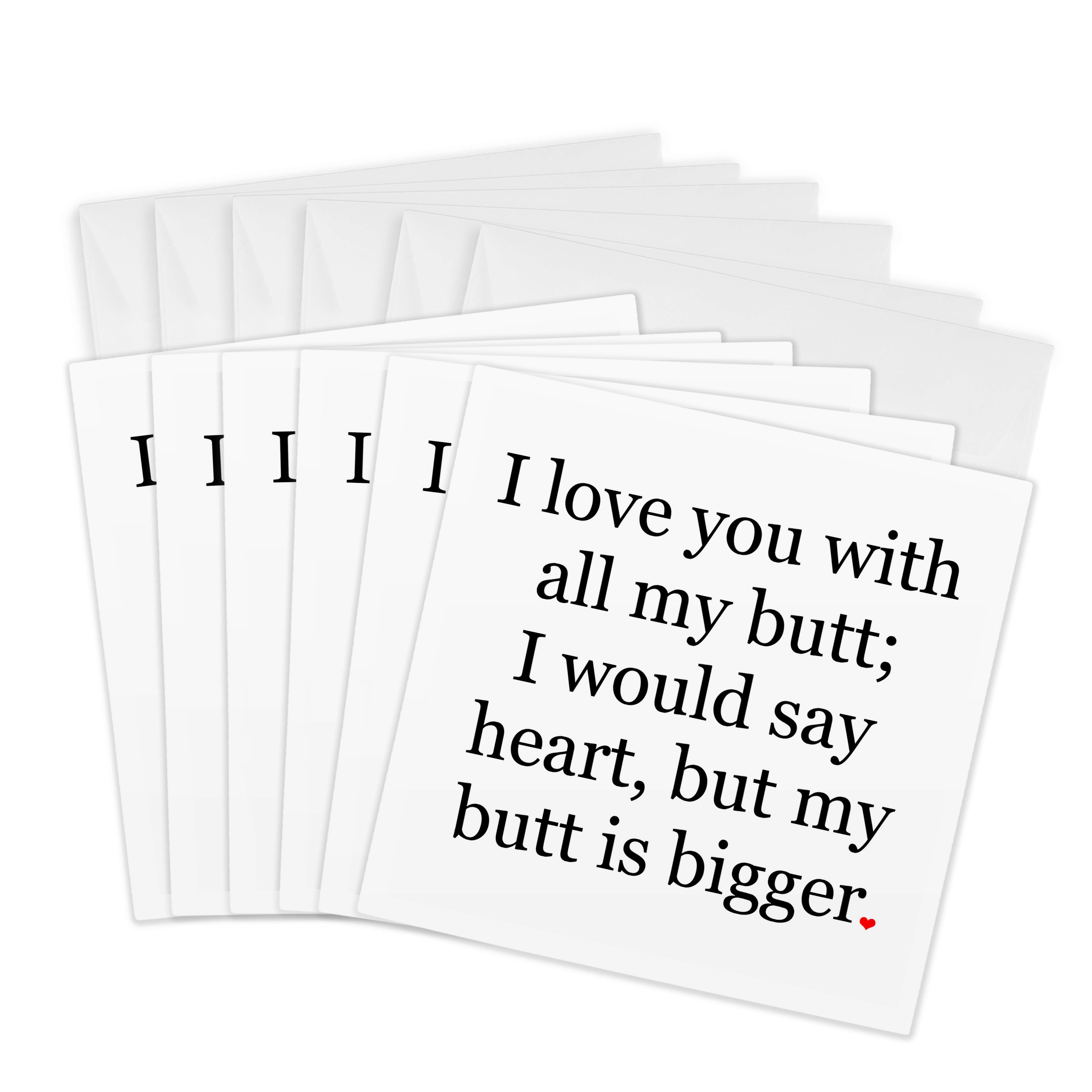 3dRose, I love you with all my butt., Greeting Card - Picture 7 of 26