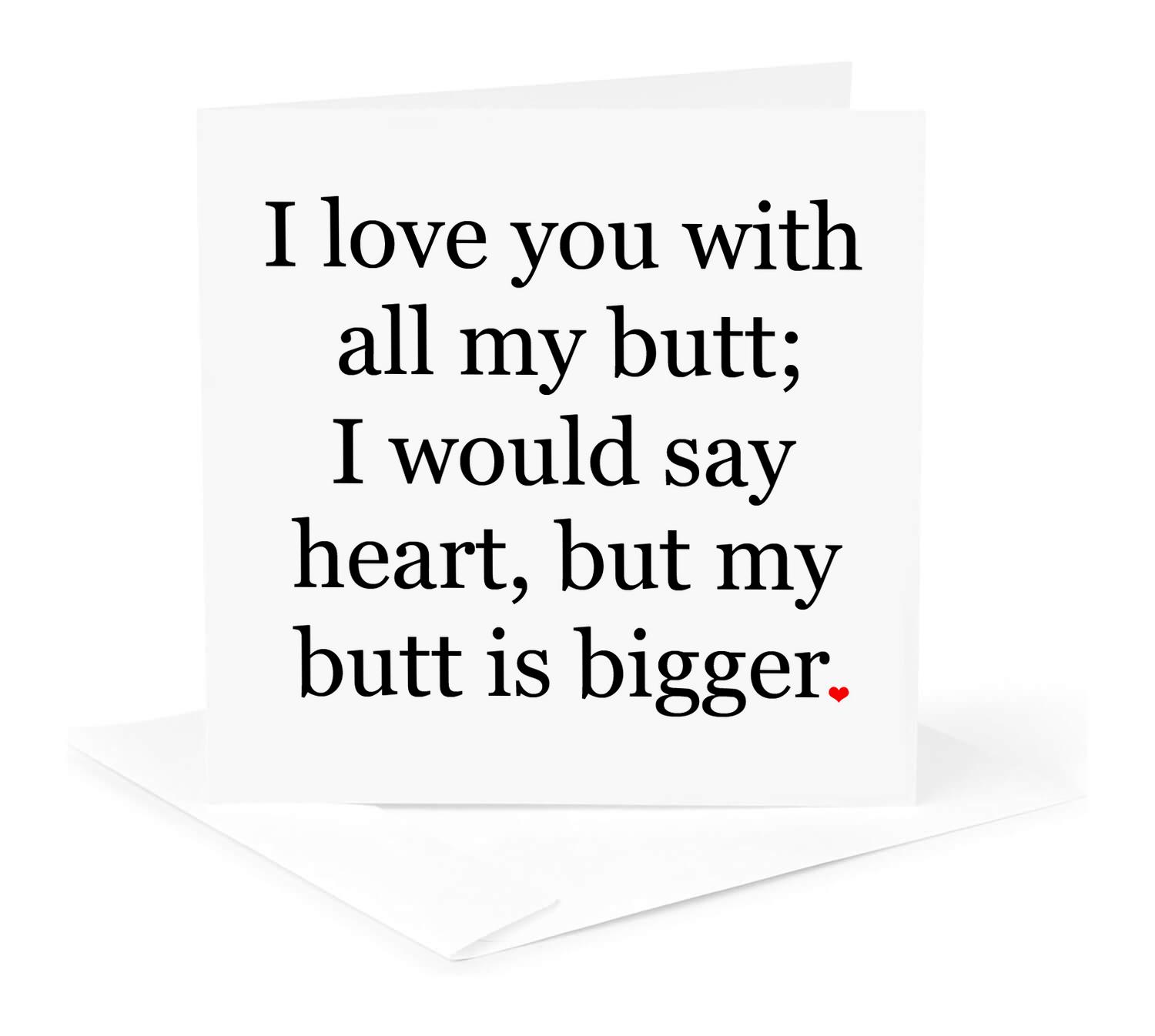 3dRose, I love you with all my butt., Greeting Card - Picture 11 of 26